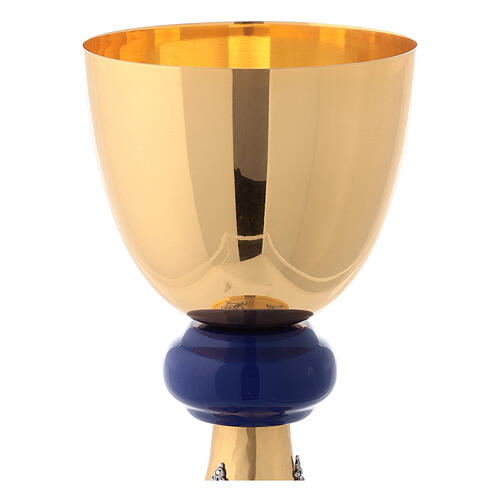 Satin chalice of gold plated brass with silver filigree 2