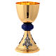 Satin chalice of gold plated brass with silver filigree s1