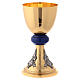 Satin chalice of gold plated brass with silver filigree s4