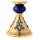 Satin finished gold plated brass chalice silver filigree and stones s3