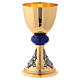 Satin finished gold plated brass chalice silver filigree and stones s4