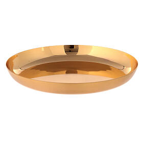 Polished paten of gold plated brass