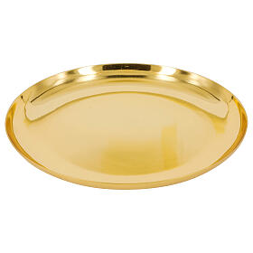 Calici Pissidi Patene metallo: Patena fonda dorata lucida ottone Calici Pissidi Patene metallo: Patena fonda dorata lucida ottone