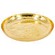 Hammered paten of polished gold plated brass 16 cm s1