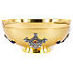 Open ciborium, satin finish with filigree, stones and gold plated brass s1