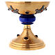 Bicolored ciborium blue node and filigree gold plated brass s5