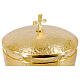Hammered gold plated brass chalice ciborium and paten polished node s4