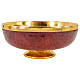Red and orange enamelled chalice ciborium and paten gold plated brass s4