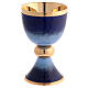 Blue and light blue enamelled chalice ciborium and paten gold plated brass s2