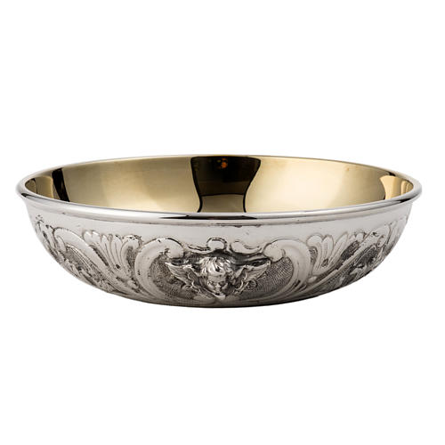 Bowl Paten in silver 800 with angel decoration 1