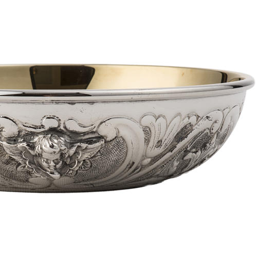 Bowl Paten in silver 800 with angel decoration 3
