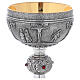 Brass chalice ciborium and paten Crucifixion Last Supper Evangelists with silver cup s5