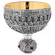 Brass chalice ciborium and paten Crucifixion Last Supper Evangelists with silver cup s7