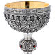 Brass chalice ciborium and paten Crucifixion Last Supper Evangelists with silver cup s8