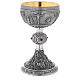 Brass chalice ciborium paten Crucifixion Last Supper Evangelists silver cup s2