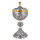 Brass chalice ciborium paten Crucifixion Last Supper Evangelists silver cup s3