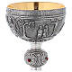 Brass chalice ciborium paten Crucifixion Last Supper Evangelists silver cup s9