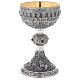 Brass chalice ciborium paten Crucifixion Last Supper Evangelists silver cup s13