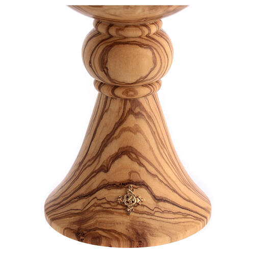Chalice in olive wood and golden brass, Bethlehem Monastery 3