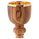 Chalice in olive wood and golden brass, Bethlehem Monastery s2