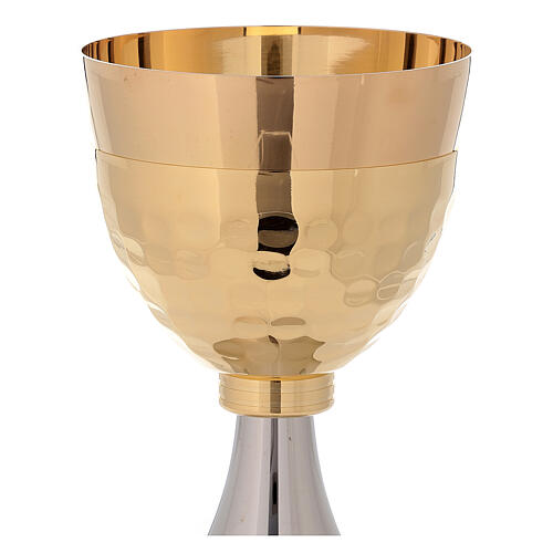 Bicoloured chalice and ciborium with 24K gold plated brass 3