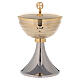 Bicoloured chalice and ciborium with 24K gold plated brass s4