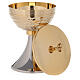 Bicoloured chalice and ciborium with 24K gold plated brass s5