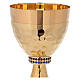 Chalice and ciborium of 24k gold plated brass with hammered base and sub-cup s3