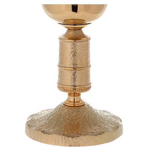 Chalice and ciborium of 24k gold plated brass with Medievalis style node 3