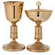 Chalice and ciborium of 24k gold plated brass with Medievalis style node s1