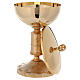 Chalice and ciborium of 24k gold plated brass with Medievalis style node s6