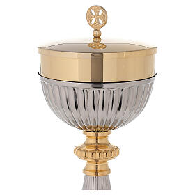 Ciborium two-toned 24k golden brass