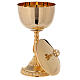 Chalice and ciborium of 24k gold plated bras with casted node and base s5