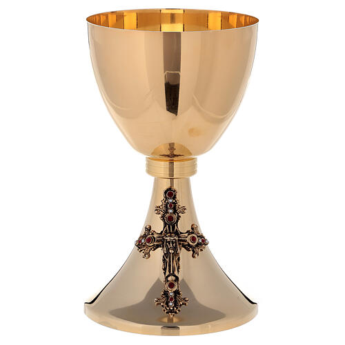 Jesus chalice and ciborium of 24k gold plated brass 2