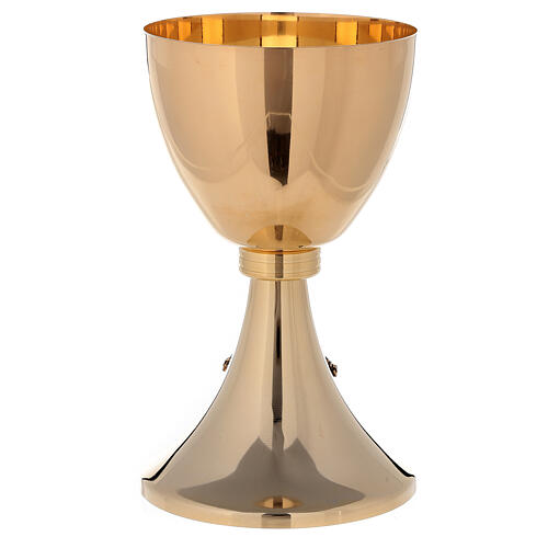 Jesus chalice and ciborium of 24k gold plated brass 4