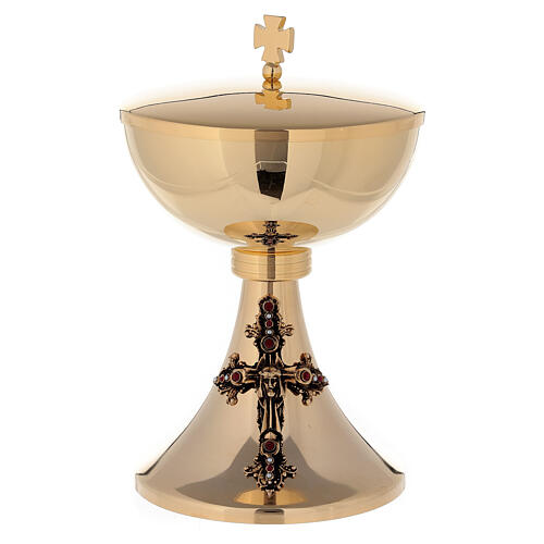Jesus chalice and ciborium of 24k gold plated brass 6