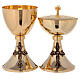 Jesus chalice and ciborium of 24k gold plated brass s1