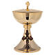 Jesus chalice and ciborium of 24k gold plated brass s6