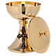 Jesus chalice and ciborium of 24k gold plated brass s7