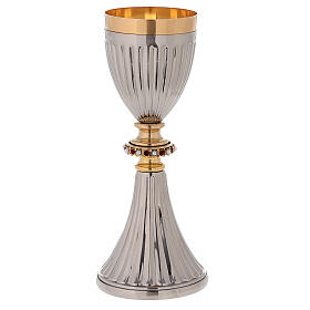 Traveling chalice and Ciborium in 24-karat gold plated brass