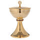 Chalice and ciborium of 24k gold plated brass with hammered sub-cup s4
