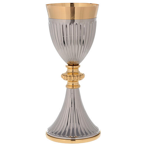 Gold plated brass chalice with silver-plated sub-cup and base 1