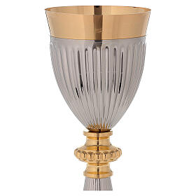 Chalice in gold plated brass with silver-plated base and cup
