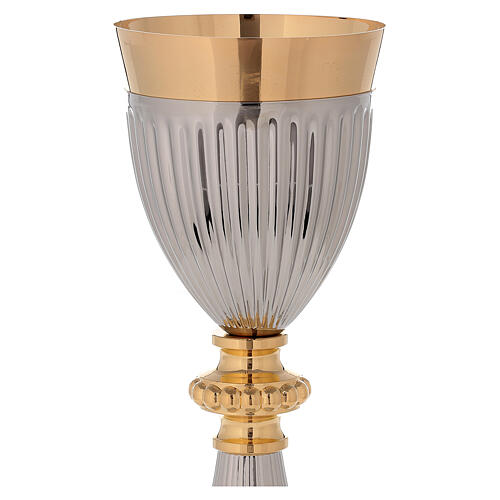 Chalice in gold plated brass with silver-plated base and cup 2