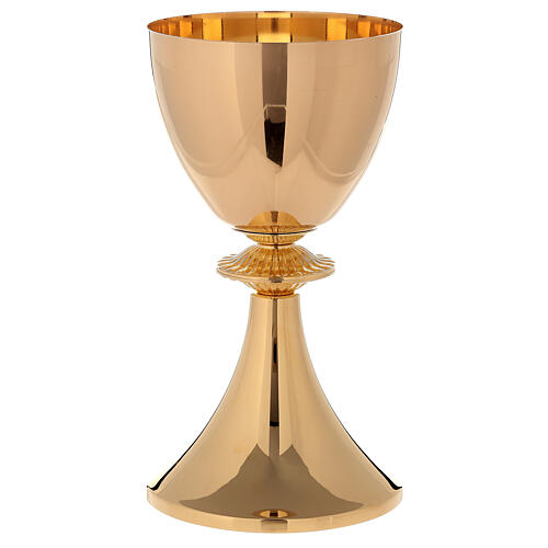 Chalice and Pyx in 24k polished golden brass with cast knot 2