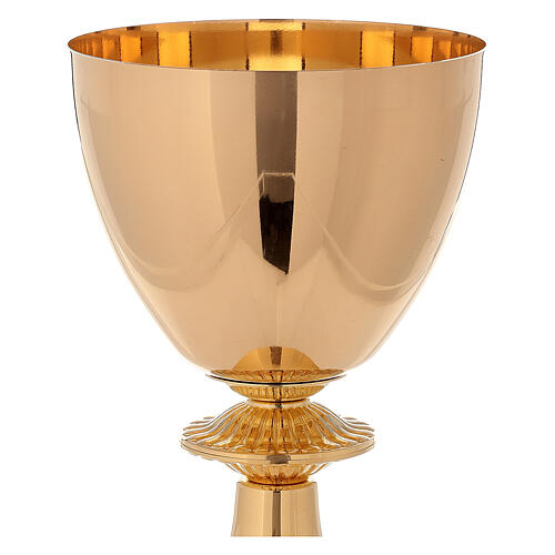 Chalice and Pyx in 24k polished golden brass with cast knot 3