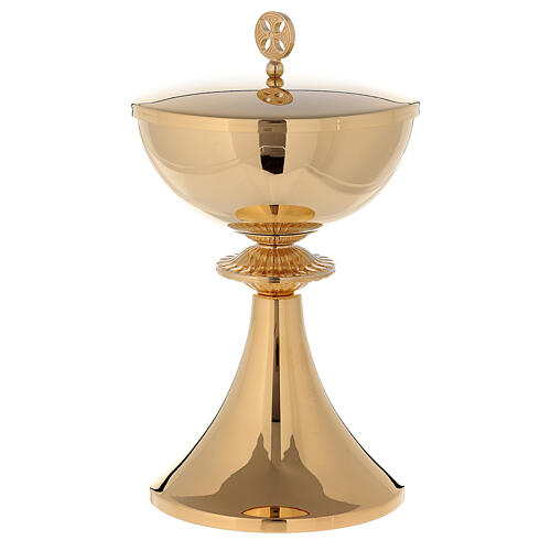 Chalice and Pyx in 24k polished golden brass with cast knot 4