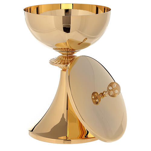 Chalice and Pyx in 24k polished golden brass with cast knot 5