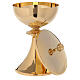 Chalice and Pyx in 24k polished golden brass with cast knot s5