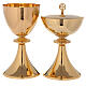 Chalice and Ciborium in 24-karat gold plated brass with cast node s1